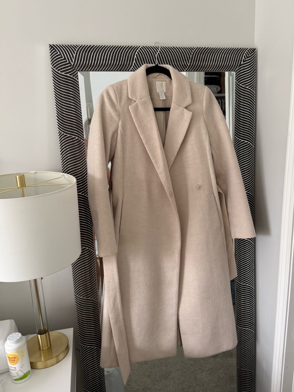 H&M Cream Long Trench Coat